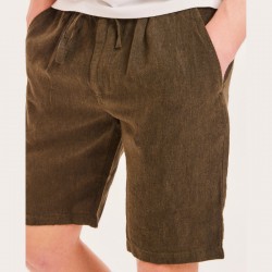 knowledge cotton apparel 50181 FIG LINEN SHORTS 1090 FORREST NIGHT