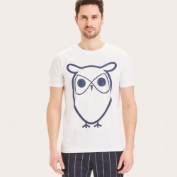 KNOWLEDGE COTTON APPAREL 10637 ALDER OWL TEE 1010 BRIGHT WHITE