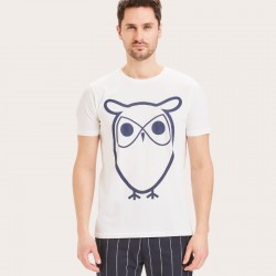 KNOWLEDGE COTTON APPAREL 10637 ALDER OWL TEE 1010 BRIGHT WHITE