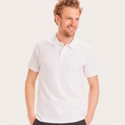 Knowledge Cotton Apparel 20092 ROWAN POLO 1010 BRIGHT WHITE