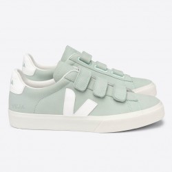 VEJA RECIFE LOGO NUBUCK MATCHA WHITE