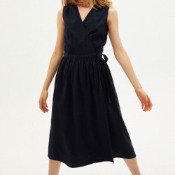 AMAPOLA DRESS DARK SEERSUCKER NAVY