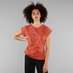 T-SHIRT VISBY SEA TURTLE TERRACOTTA RED