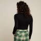 KING LOUIE ROLLNECK TOP UNI RIB BLACK
