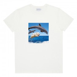 BASK IN THE SUN DOLPHINS TEE NATURAL