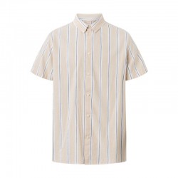 KNOWLEDGE COTTON APPAREL RELAXED FIT SHORT SLEEVED SHIRT STRIPE