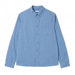 1090055 MELANGE FLANNEL SHIRT 1043 DARK DENIM KCA