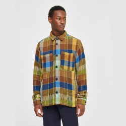 1190018 CHECKED OVERSHIRT 7021 BLUE CHECK Knowledge Cotton Apparel