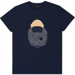 SMOKING PIPE TEE NAVY bask in the sun