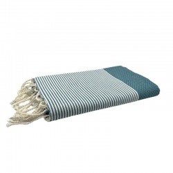 FOUTA NID D'ABEILLE BLEU CANARD