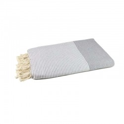 FOUTA NID D'ABEILLE GRIS CALCE BY FOUTAS