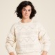 W23C61 PATTERNED KNITTED JUMPER OFF WHITE TRANQUILLO