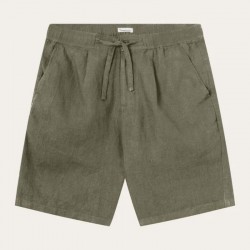 1050001 FIG LOOSE LINEN SHORTS 1068 BURNED OLIVE KNOWLEDGE COTTON APPAREL