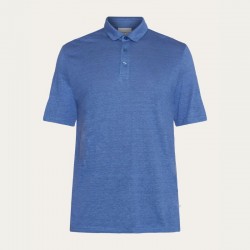 1020001 REGULAR LINEN POLO 1432 MOONLIGHT BLUE KNOWLEDGE COTTON APPAREL