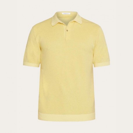 1020007 REGULAR TWO TONED KNITTED POLO 1429 MISTED YELLOW