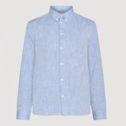 1090005 REGULAR LINEN SHIRT 1432 MOONLIGHT BLUE