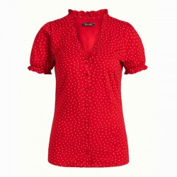 CELIA BLOUSE LITTLE DOTS CHILI RED