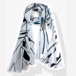 FOULARD COTON BIO MEDUSE BLEU