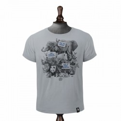 DIRTY VELVET ANIMAL ACTIVISTS T-SHIRT HIGHRISE GREY