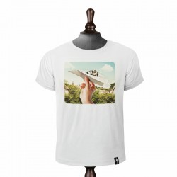 PLANE PAPER T-SHIRT VINTAGE WHITE