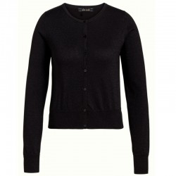 KING LOUIE CARDI ROUNDNECK ORGANIC LAPIS BLACK