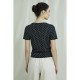 PEOPLE TREE EVONY IKAT PRINT TOP BLACK