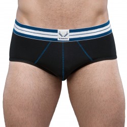 BRIEF BLACK FABRIC/NAVY STITCH