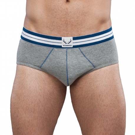 BRIEF GREY FABRIC/NAVY STITCH