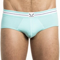 BRIEF TURQUOISE WHITE STITCH