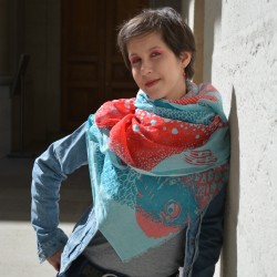 FOULARD COTON BIO BAN DE POISSONS X LES CURIEUX