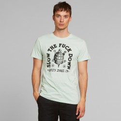 T-SHIRT STOCKHOLM SLOW DOWN MINT