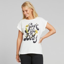 DEDICATED T-SHIRT VISBY SAVE THE BEES WHITE