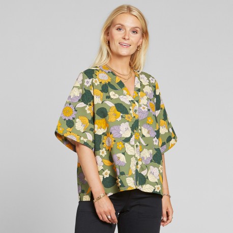 DEDICATED BLOUSE ODENSE FLORAL GREEN