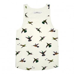 DEDICATED TOP NORA HUMMINGBIRDS WHITE