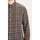 LARCH REGULAR SMALL CHECK FLANNEL SHIRT 1090 FORREST NIGHT