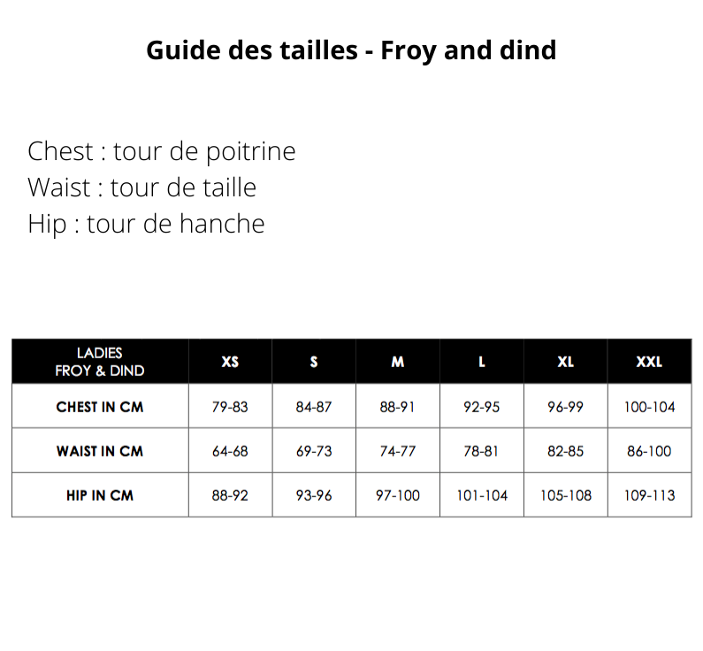 Guide des tailles - Les curieux Lyon